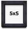 Square Shadow Box 1" Depth Black Picture Frame - UV Acrylic, Backing, Hanging Hardware